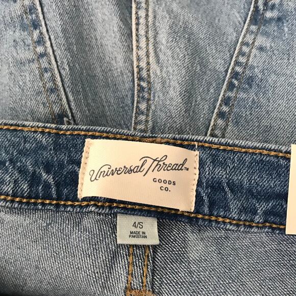 Universal Thread‎ Jeans Women 4 Short 90s Slim Worm Faded Grunge Distressed Mom - Picture 11 of 13